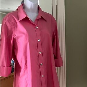 Foxcroft Pink Button-Up Blouse
